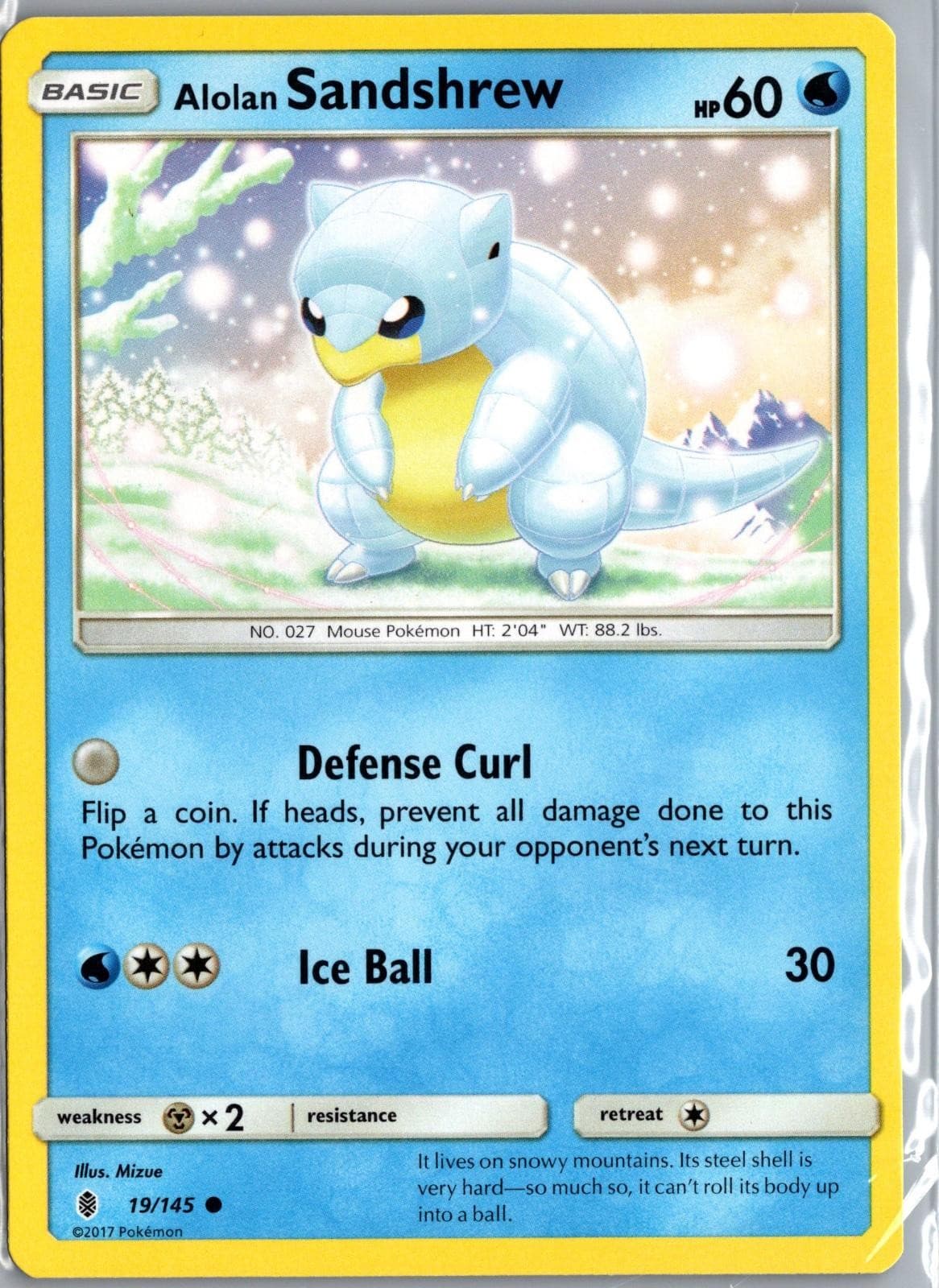 Alolan Sandshrew 19/145 Common Guardians Rising Pokemon Near Mint