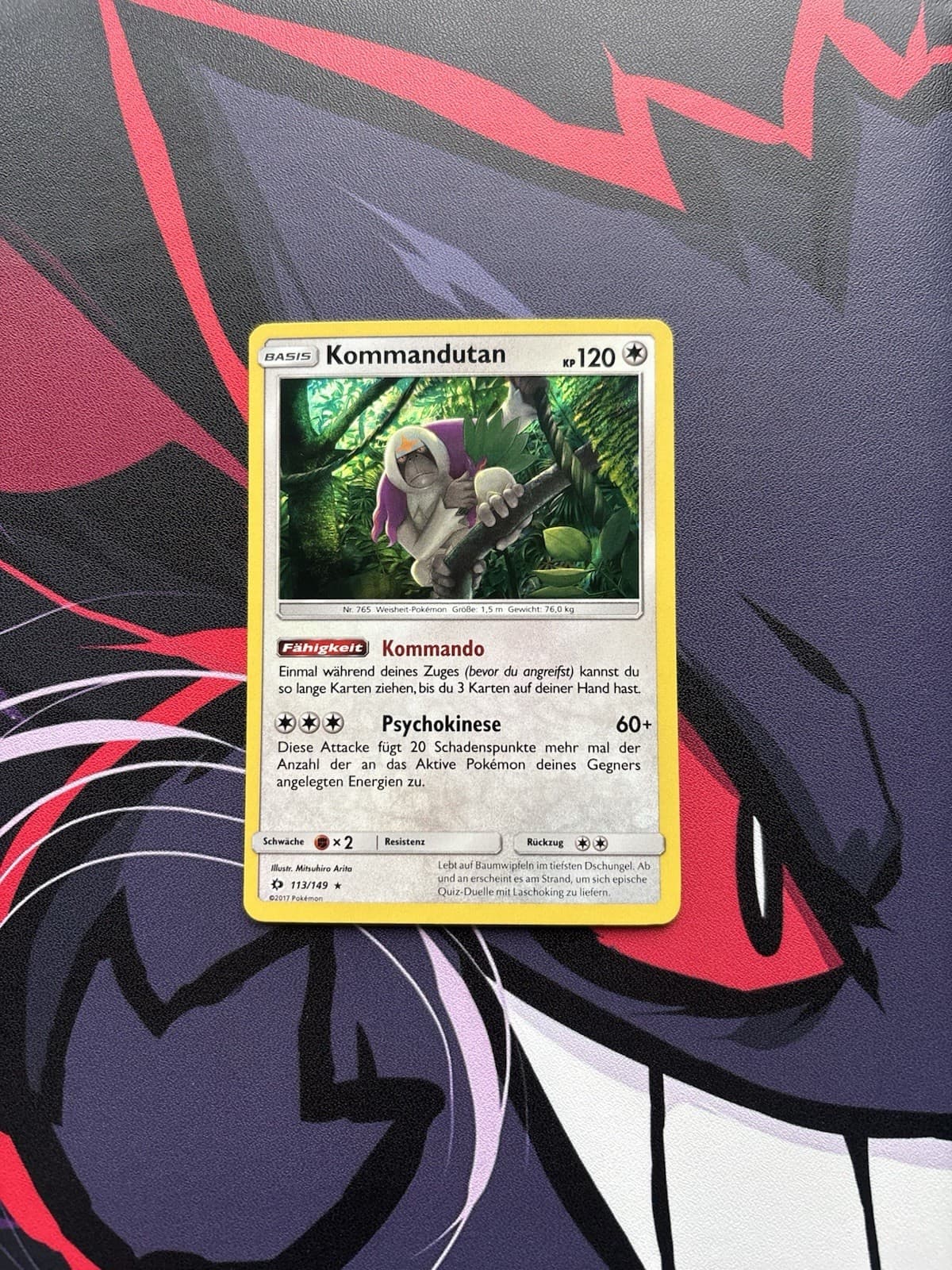Pokémon Karte Kommandutan 113/149 HOLO Sonne & Mond 2017 Deutsch NM/EX