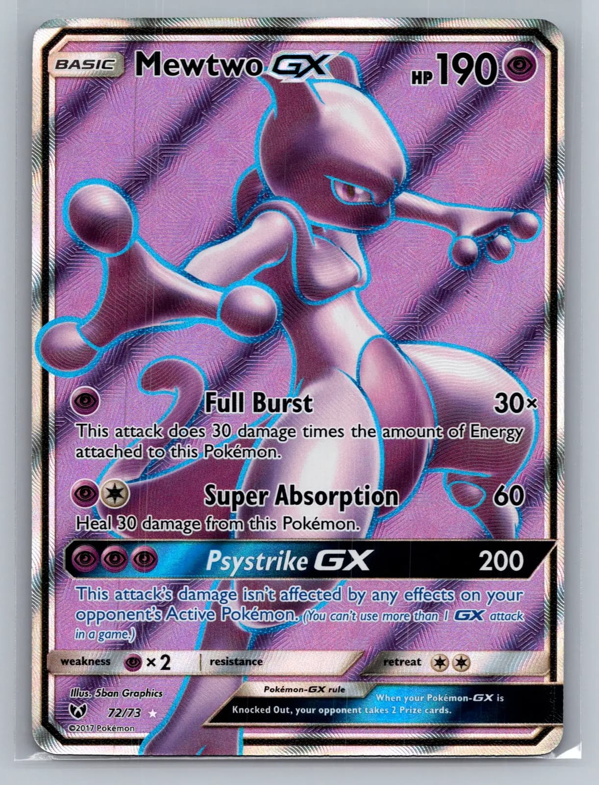 Mewtwo GX #72/73 2017 Shining Legends Pokemon TCG — photo 1 of 2