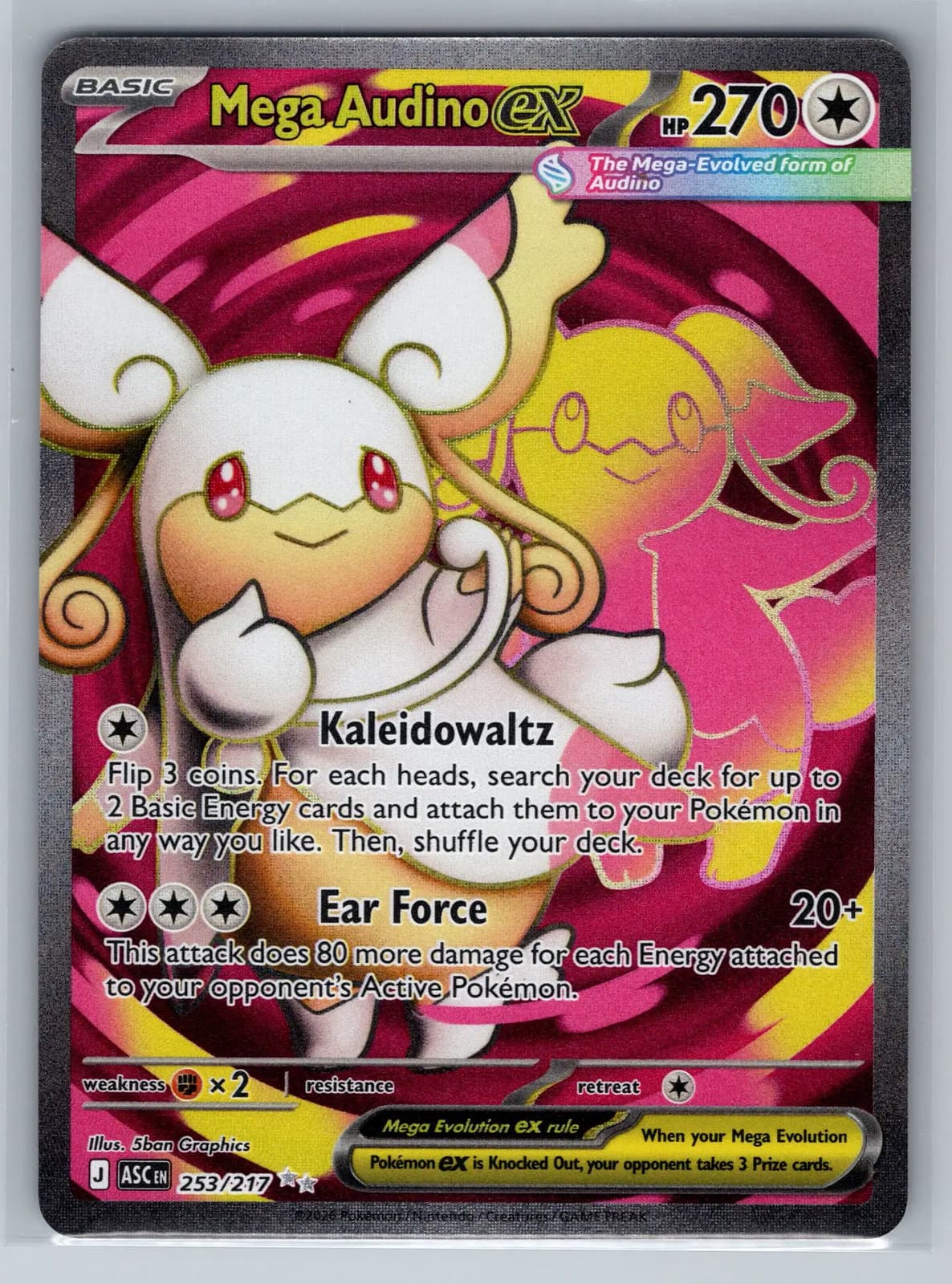 Mega Audino EX #253/217 2026 Mega Evolution – Ascended Heroes Pokemon TCG — photo 1 of 2
