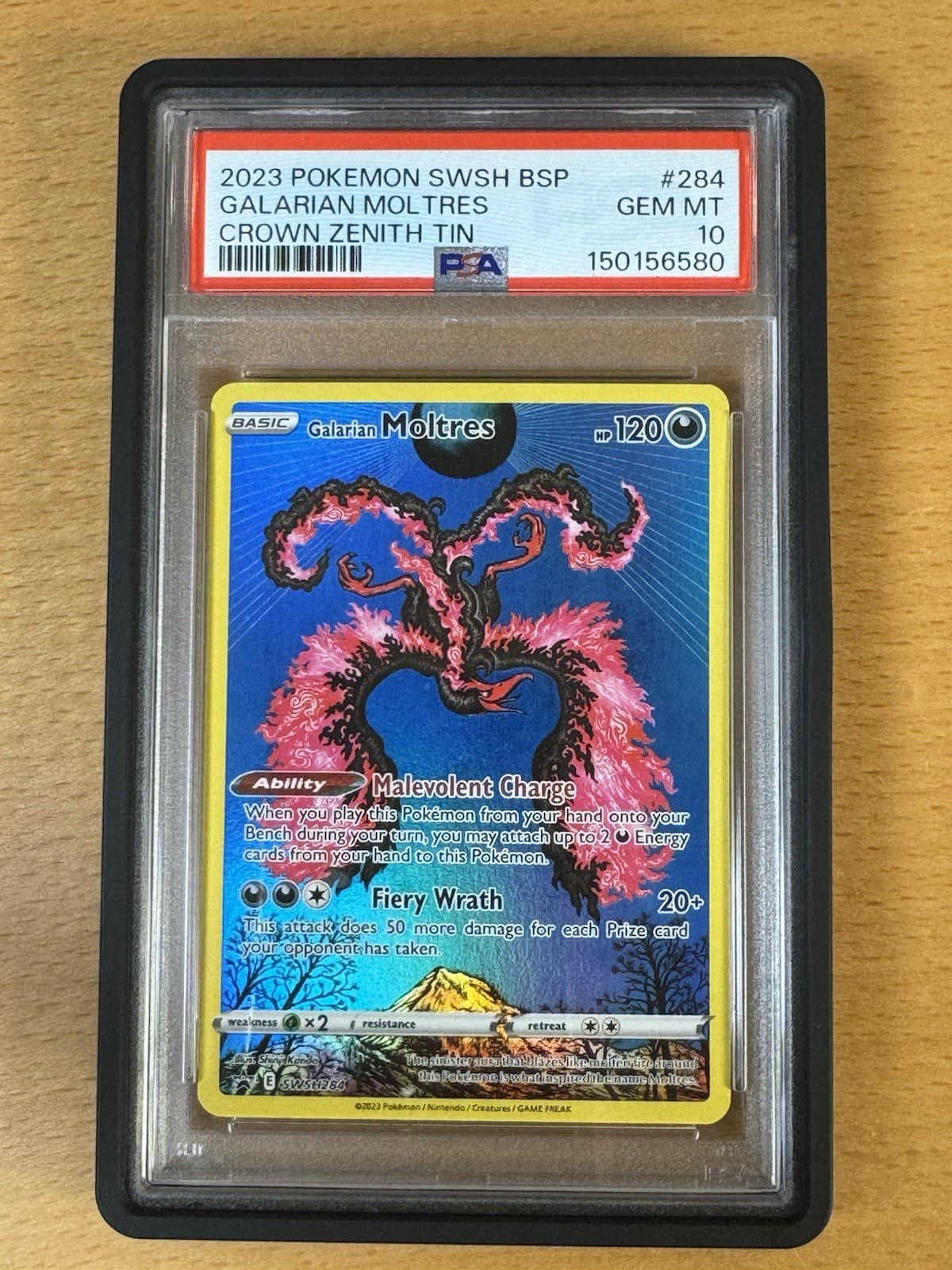 Pokemon TCG Galarian Moltres SWSH284 SWSH Promo Holo English 2023 PSA 10