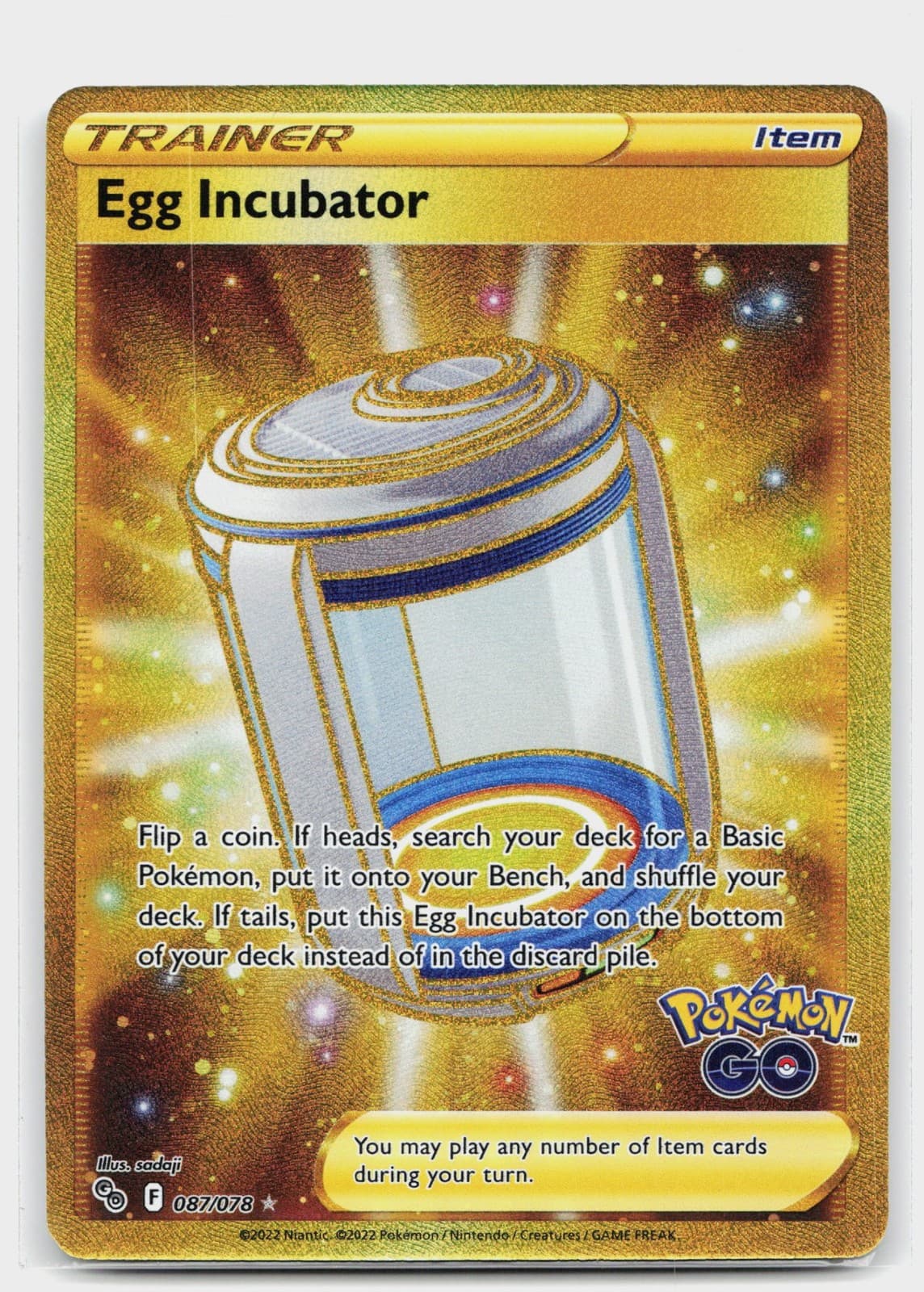 Egg Incubator (Secret) Holofoil Pokemon GO 087/078 Pokemon Near Mint
