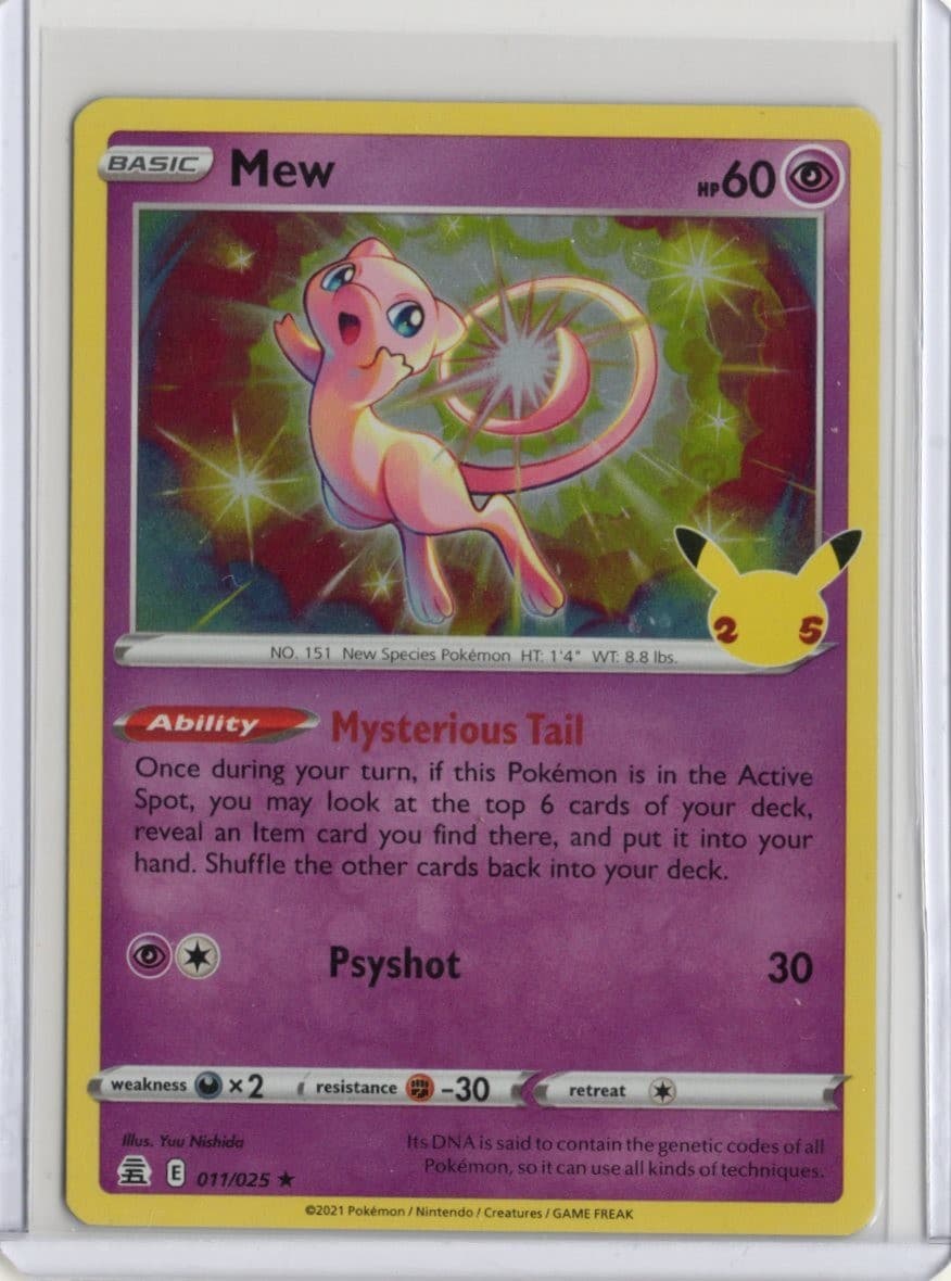Mew Holo 11/25 Celebrations 25th anniversary Pokemon TCG rare ENGLISH 2021