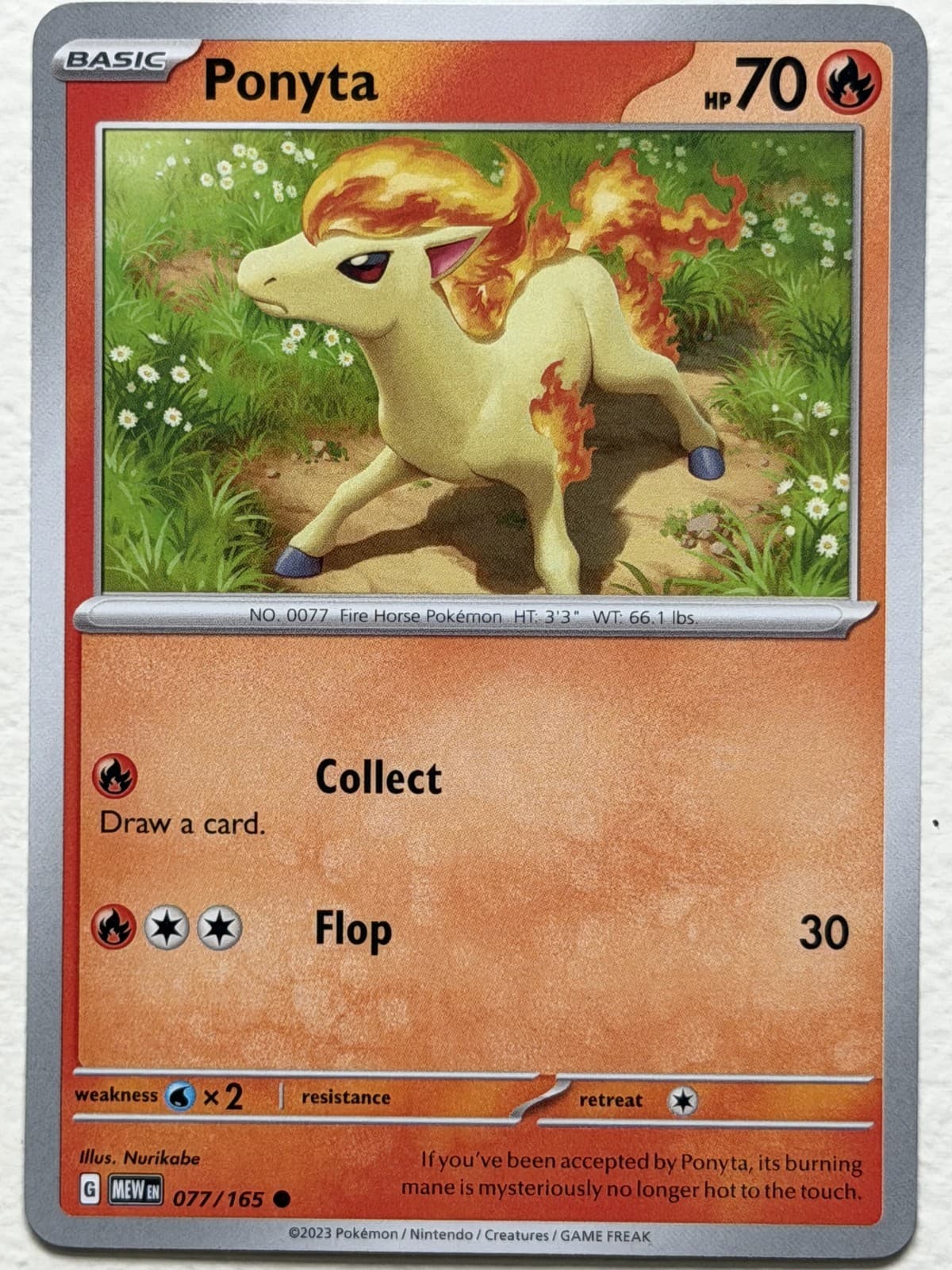 Ponyta 77/165 151 Common Near Mint Pokemon