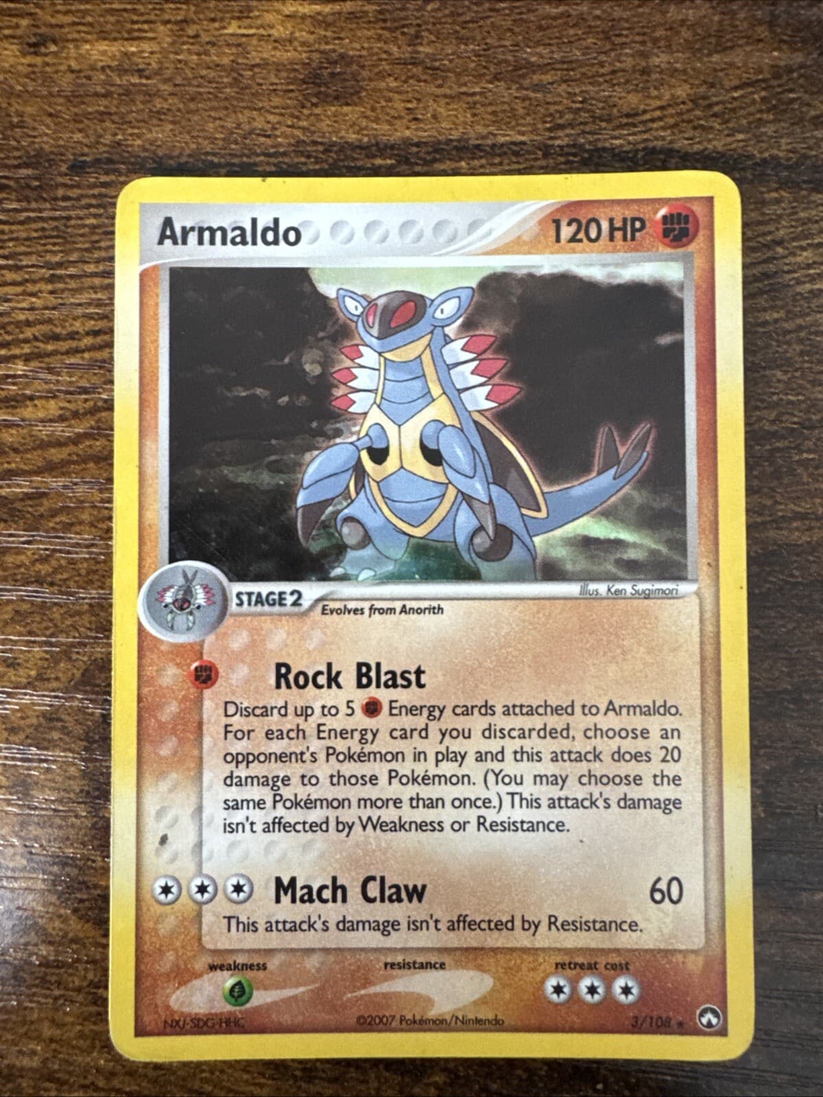 Pokemon TCG - Armaldo #3/108 EX Power Keepers Holo Rare - Light Play!