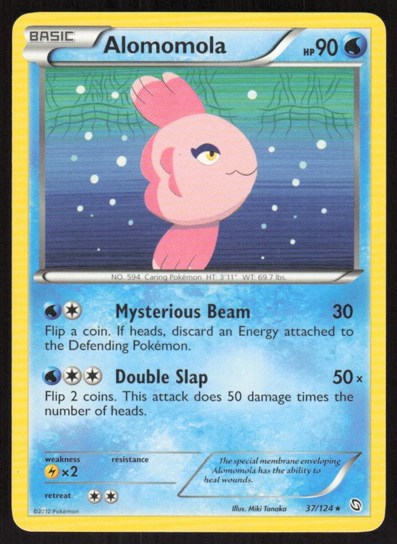 Pokemon Alomomola Rare 37/124 Dragons Exalted LP