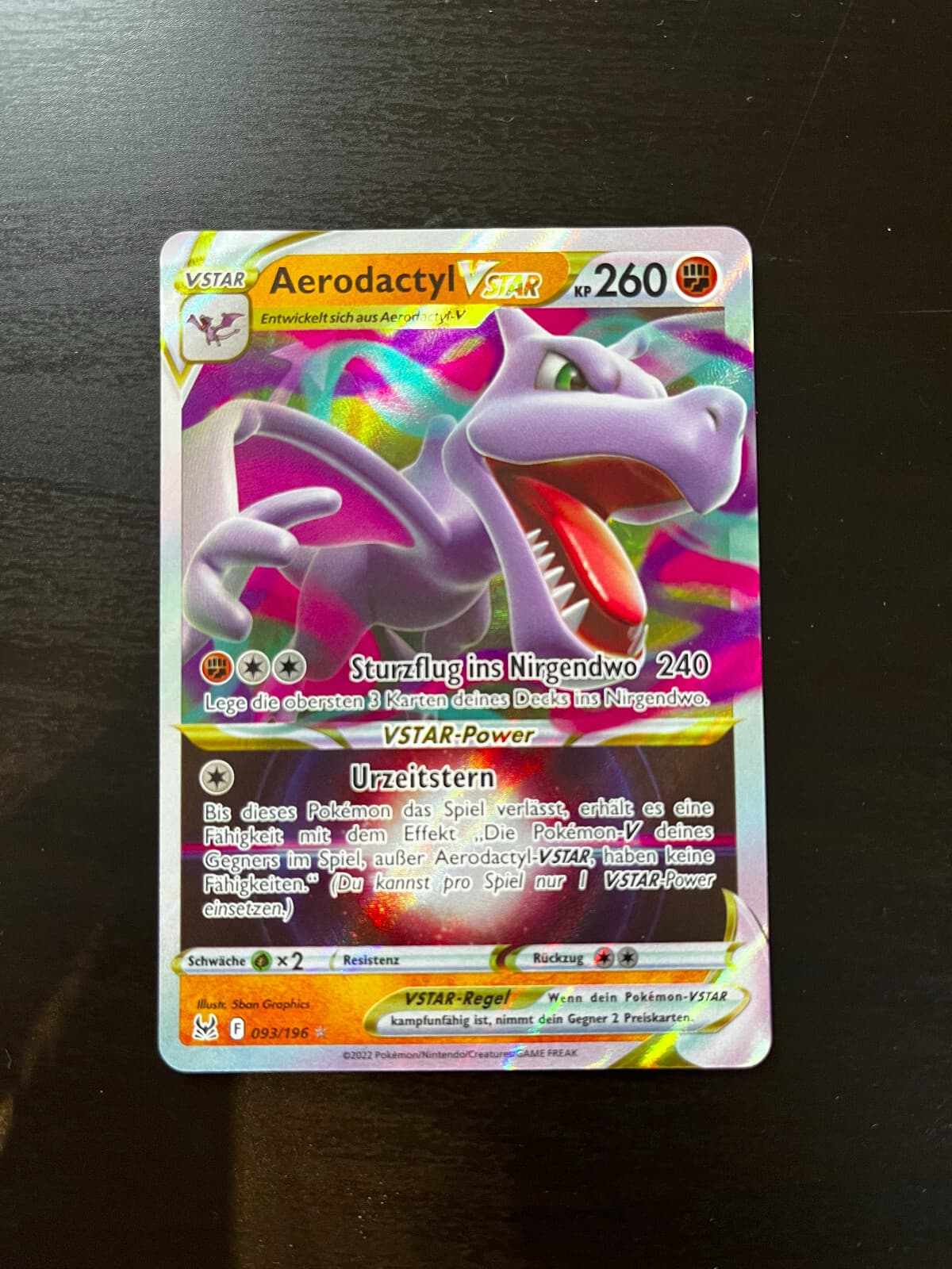 Aerodactyl VStar 093 93/196 Verlorener Ursprung HOLO DE NM