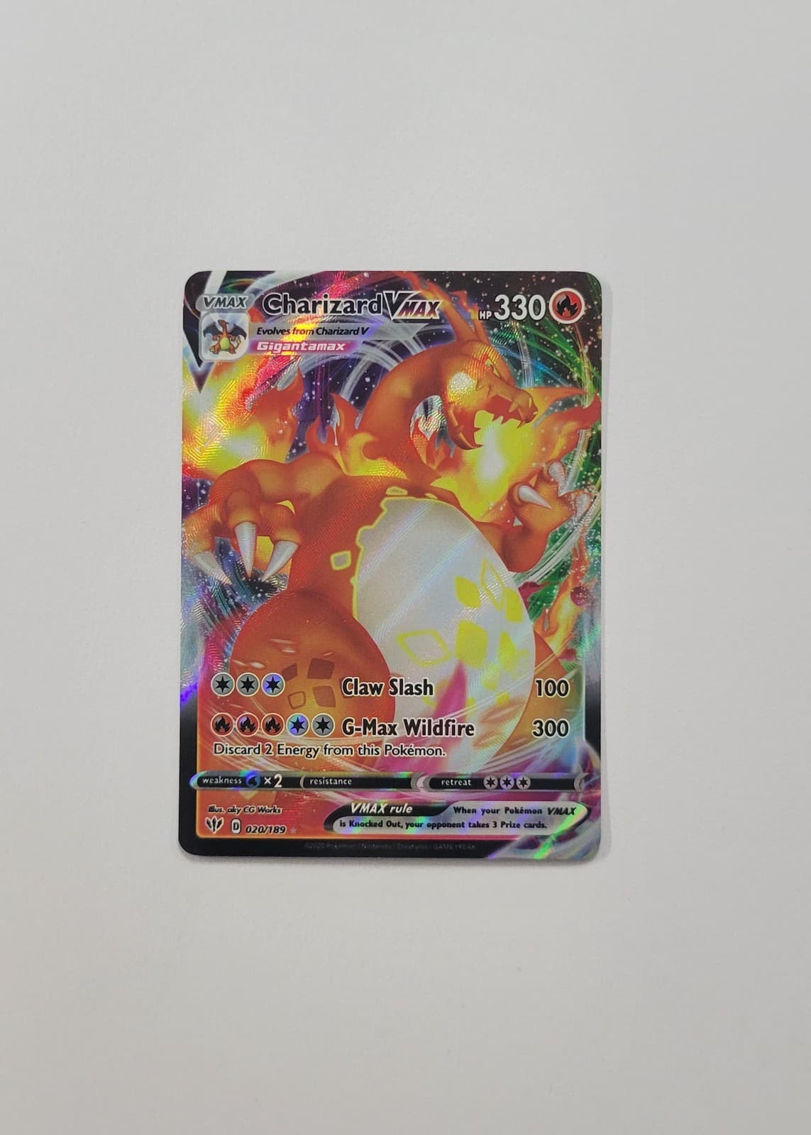 Charizard VMAX 020/189 Holo Darkness Ablaze Pokemon NM
