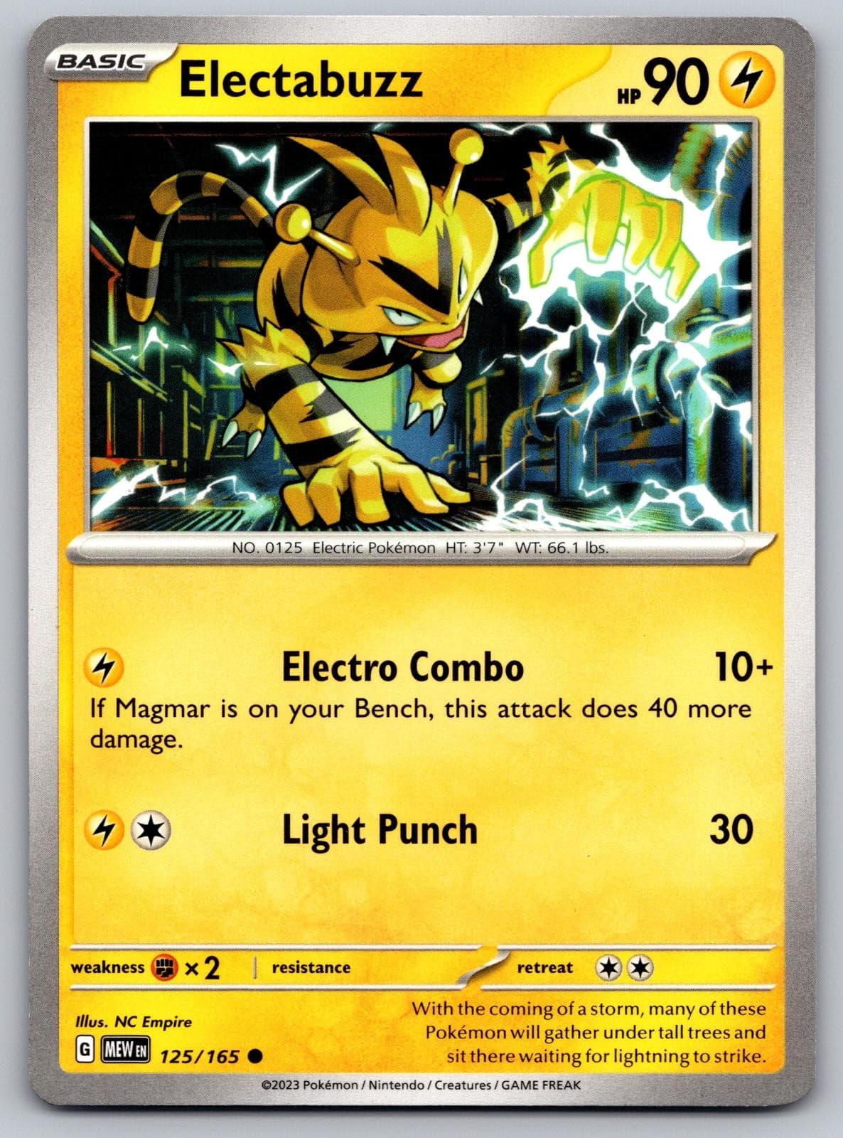 Electabuzz 125/165 Common 151 Pokemon Near Mint