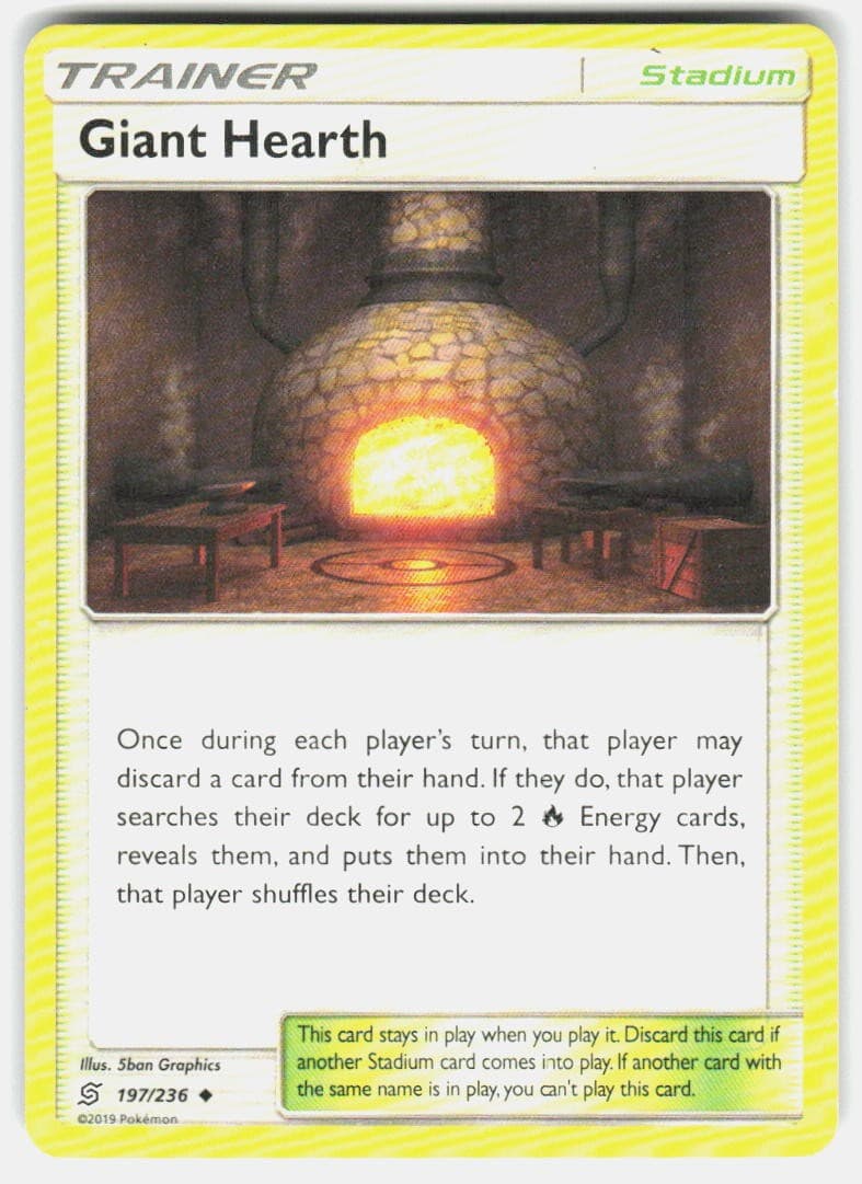 GIANT HEARTH 197/236 UNCOMMON UNIFIED MINDS POKEMON NM/M