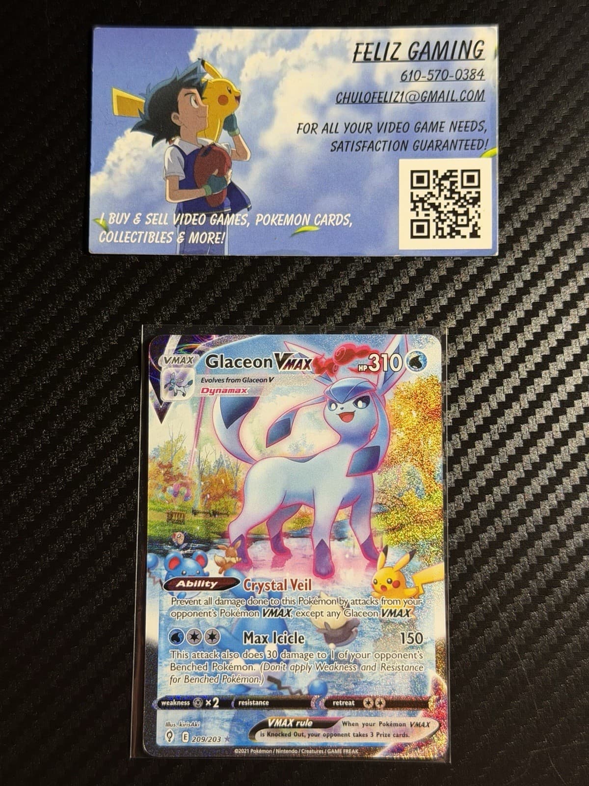 Pokémon Evolving Skies #209/203 Glaceon VMAX (Alternate Art Secret) - Near Mint