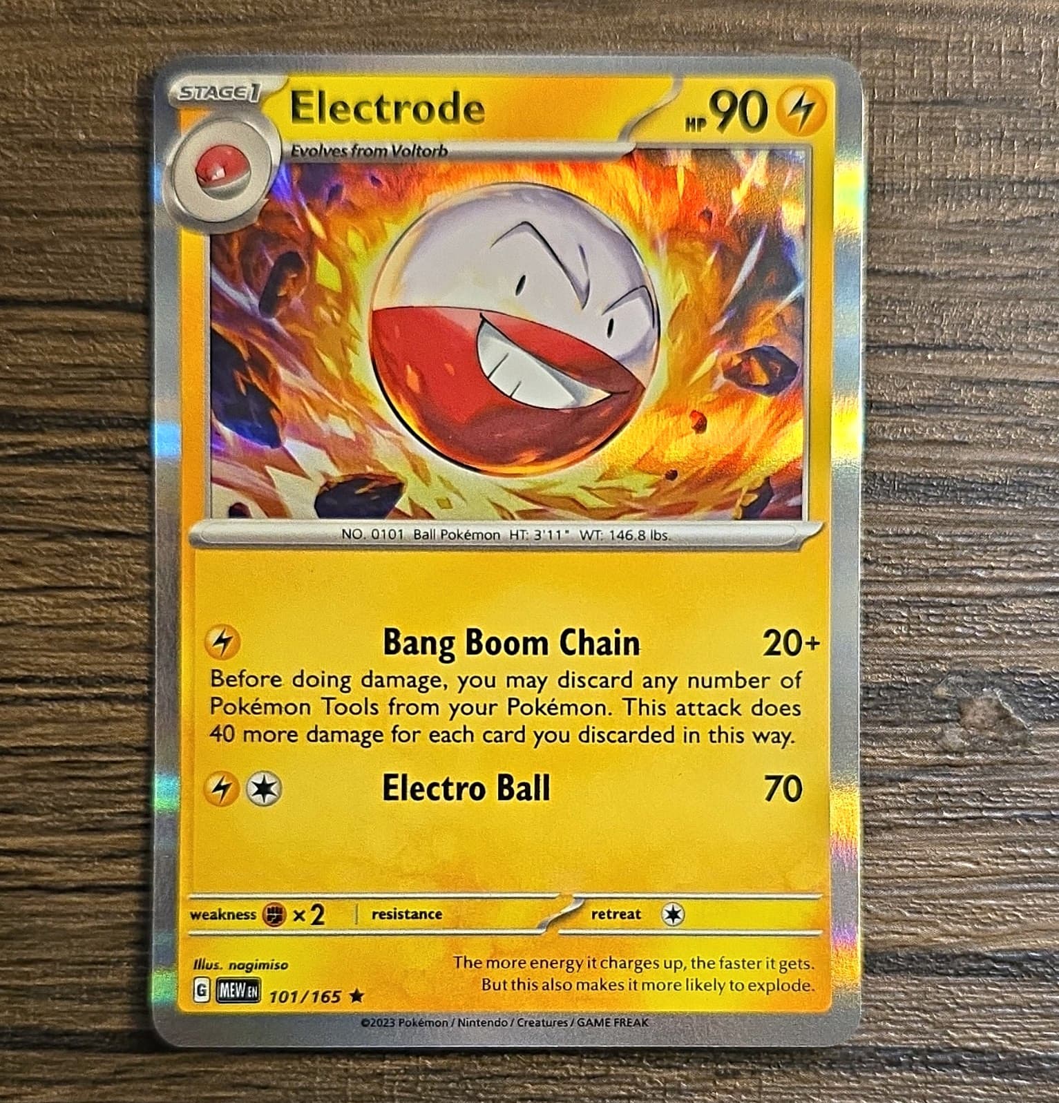 The Pokémon Company Pokémon TCG Electrode 101/165 SV 151 Rare Holo Eng HP 90