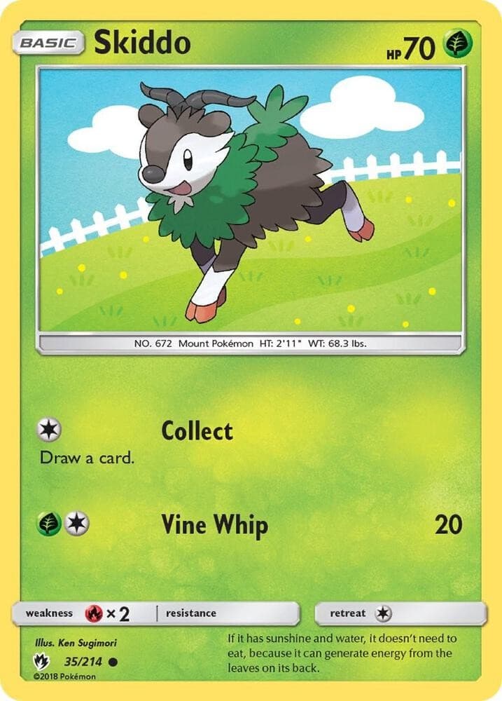 Skiddo #35/214 Sm - Lost Thunder Common Pokemon TCG LP