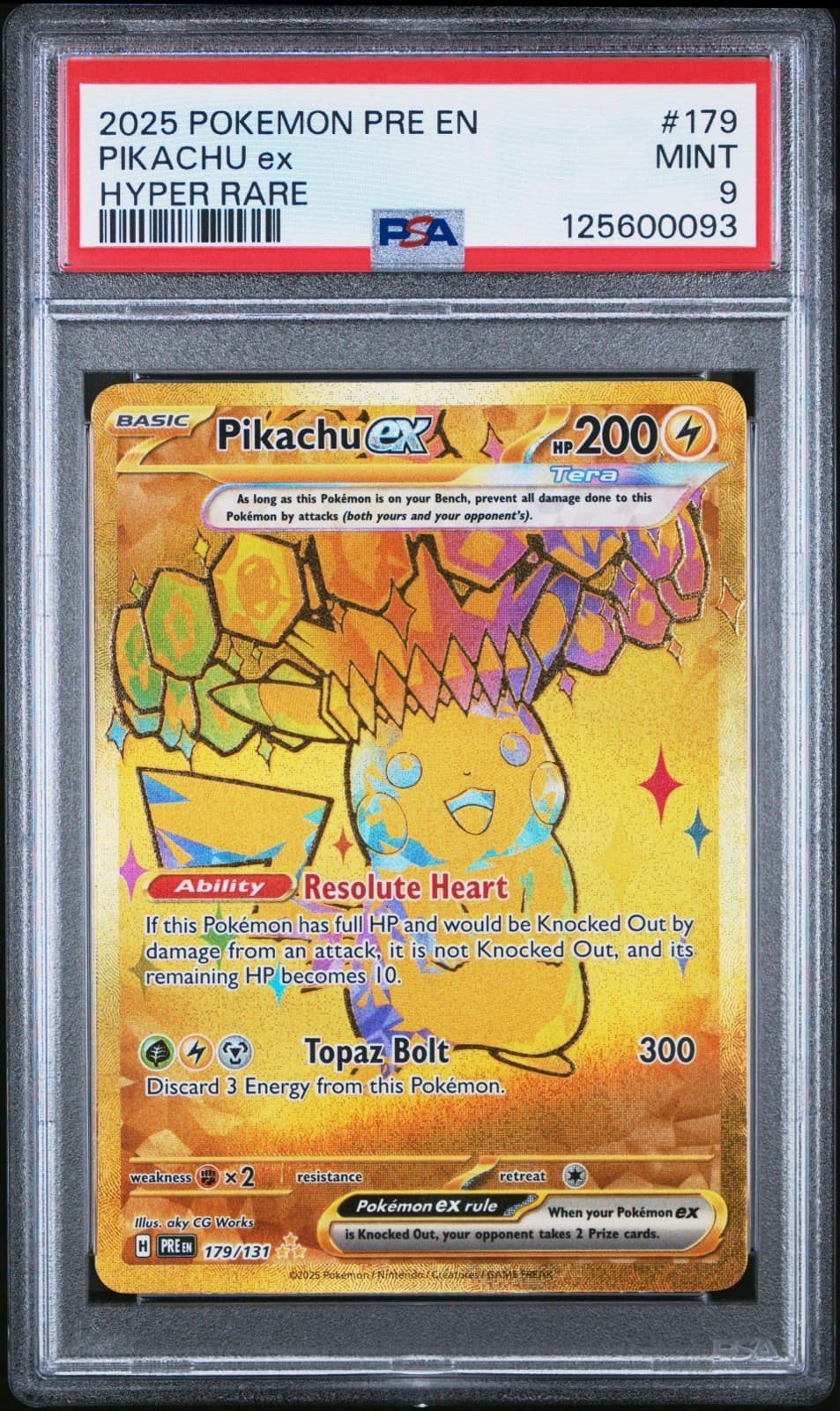 Pikachu ex 179/131 Prismatic Evolutions Hyper Rare Holo EN 2025 PSA 9