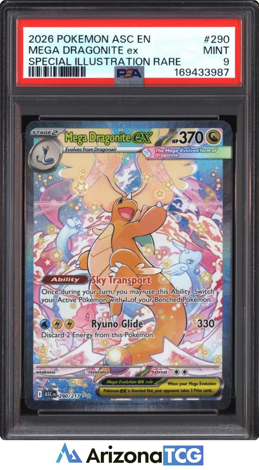 Pokemon 2026 Mega Dragonite ex 290/217 SIR Ascended Heroes PSA 9