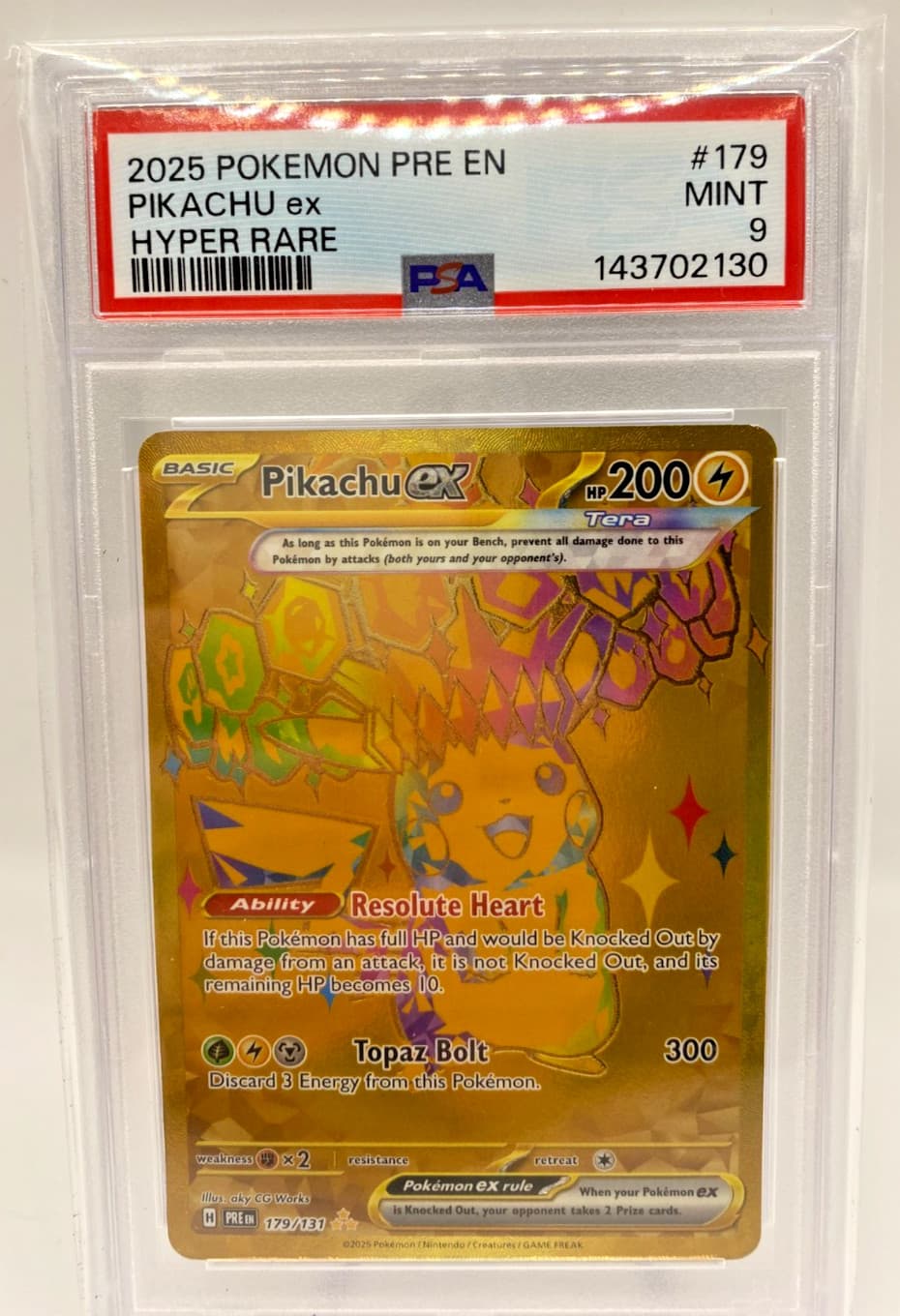 Pikachu ex Pokemon Prismatic Evolutions 179/131 Hyper Rare PSA 9