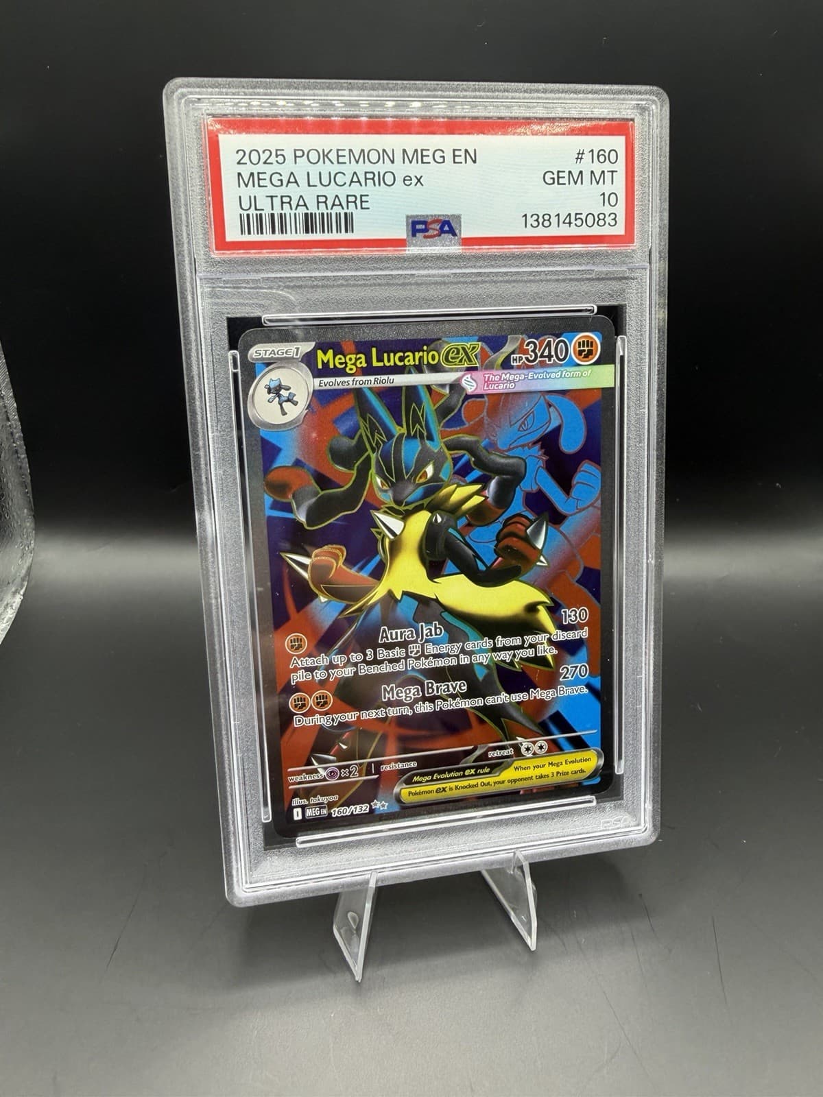 Mega Lucario ex 160/132 Mega Evolution Holo Ultra Rare Gem Mint PSA 10