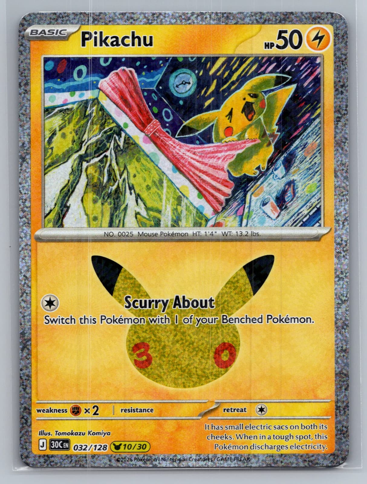 Pikachu #32/128 2026 30th Celebration Pokemon TCG