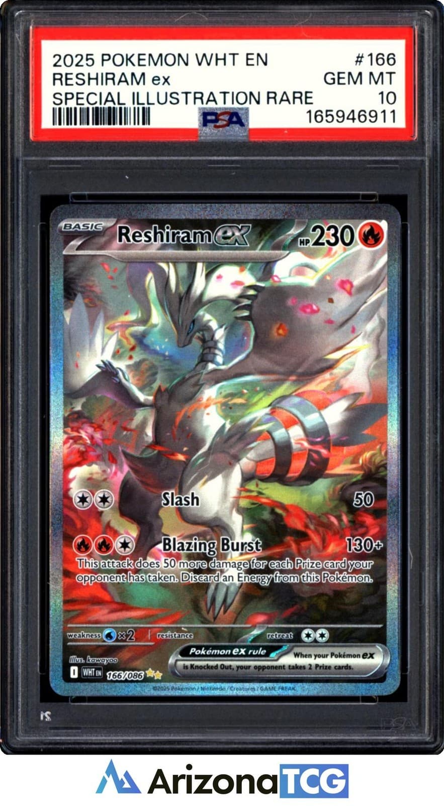 Pokemon 2025 Reshiram ex 166/086 SIR White Flare GEM MINT PSA 10