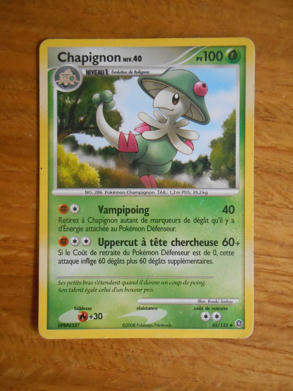 Carte Pokémon Chapignon 100 PV 45/132 (D&P Merveilles Secrètes)
