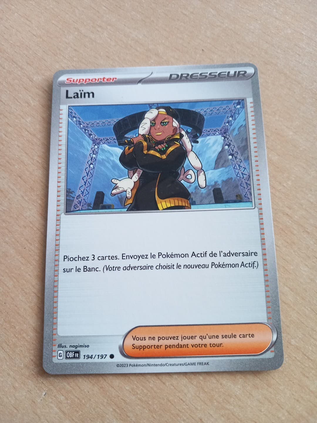 Carte LAÏM 194/197 Pokémon Flammes Obsidiennes EV3 Neuve OBF FR