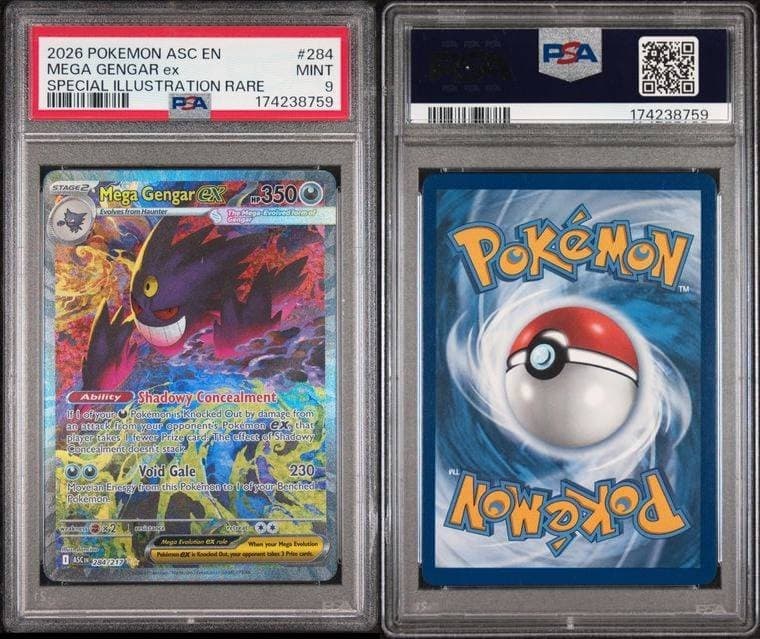 Pokemon 2026 Mega Gengar ex 284/217 SIR Ascended Heroes PSA 9