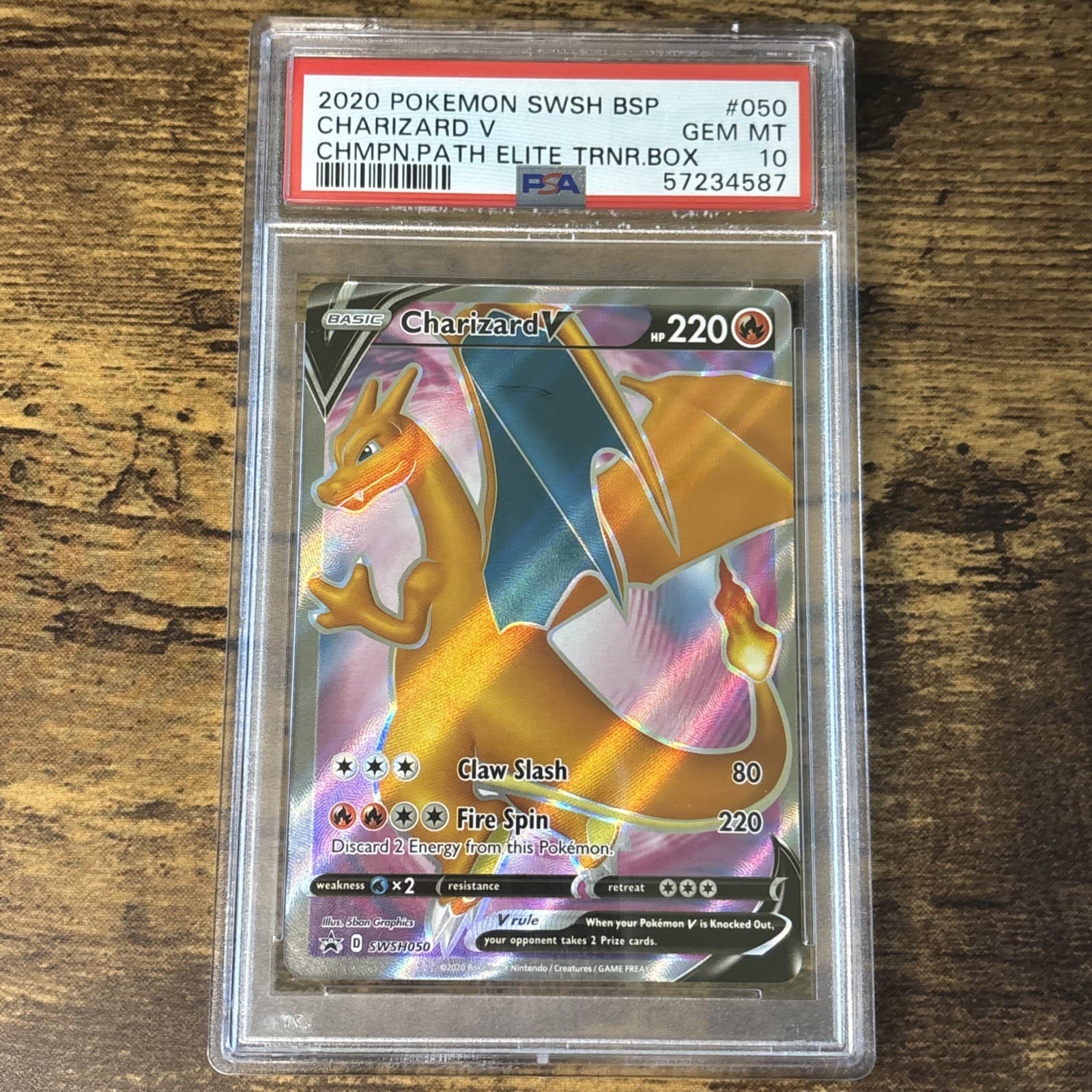 Pokemon Charizard V SWSH050 PSA 10 Champions Path Promo Holo GEM MT 2020