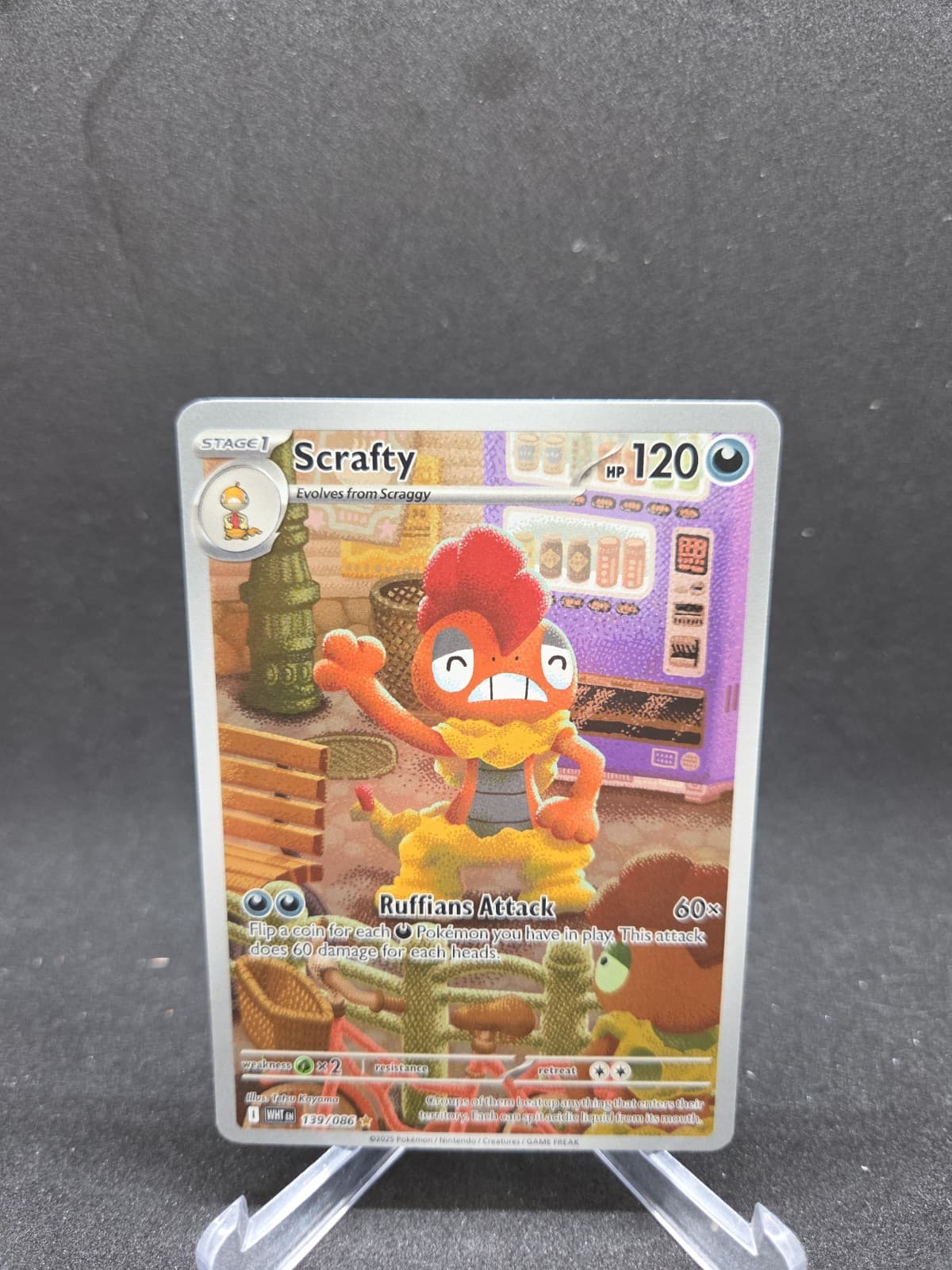Pokemon TCG Scrafty Sv: White Flare 139/086 Illustration Rare Holo