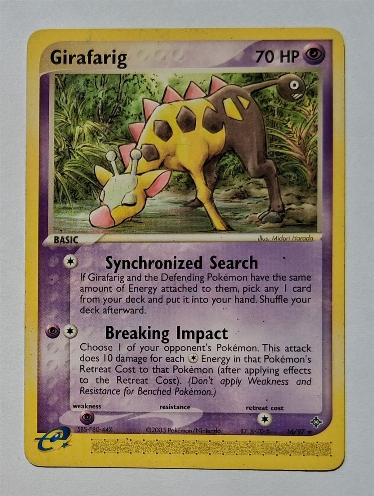 Pokemon - Girafarig - Dragon 16/97 - Rare - MP