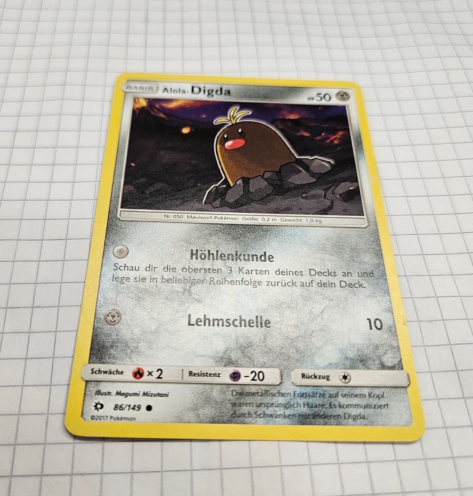 Pokémonkarte Alola-Digda 86/149 Sonne & Mond