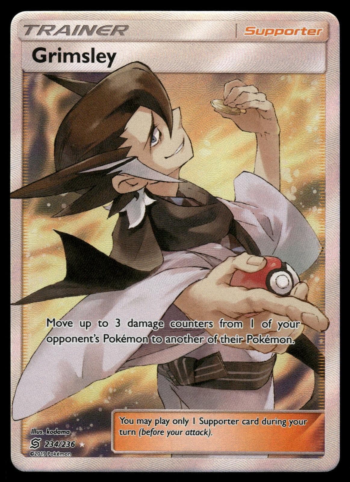 Grimsley 234/236 Ultra Rare Unified Minds Pokemon Holo Near Mint