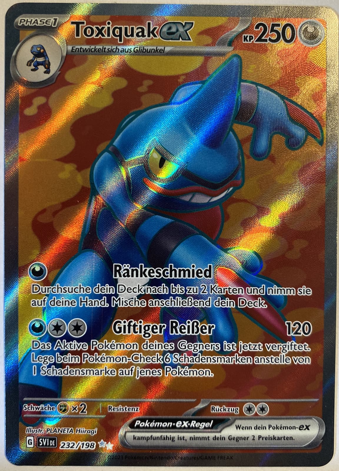 Pokemon Toxiquak ex Full Art | Deutsch 232/198 Karmesin & Purpur | Near Mint