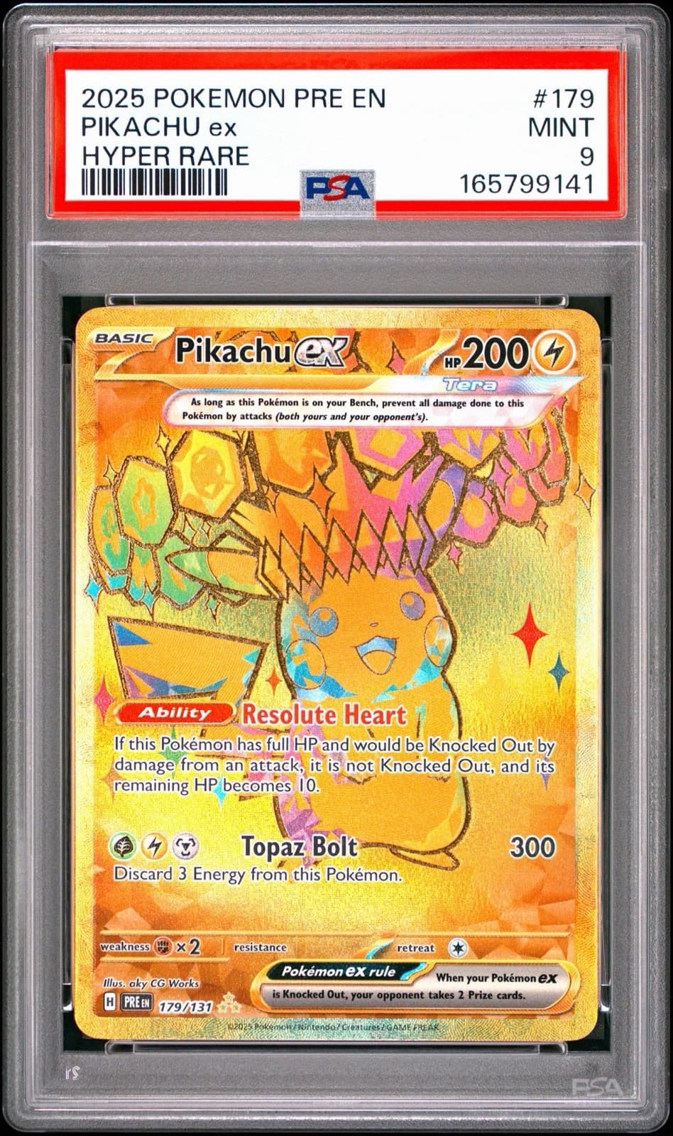 Pikachu ex 179/131 Sv: Prismatic Evolutions Holo PSA 9