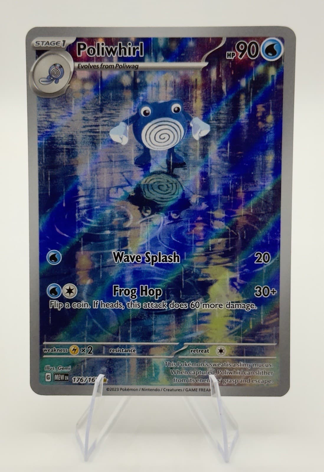 Pokemon TCG Poliwhirl 176/165 Sv: Scarlet & Violet 151 Illus Rare Holo FA