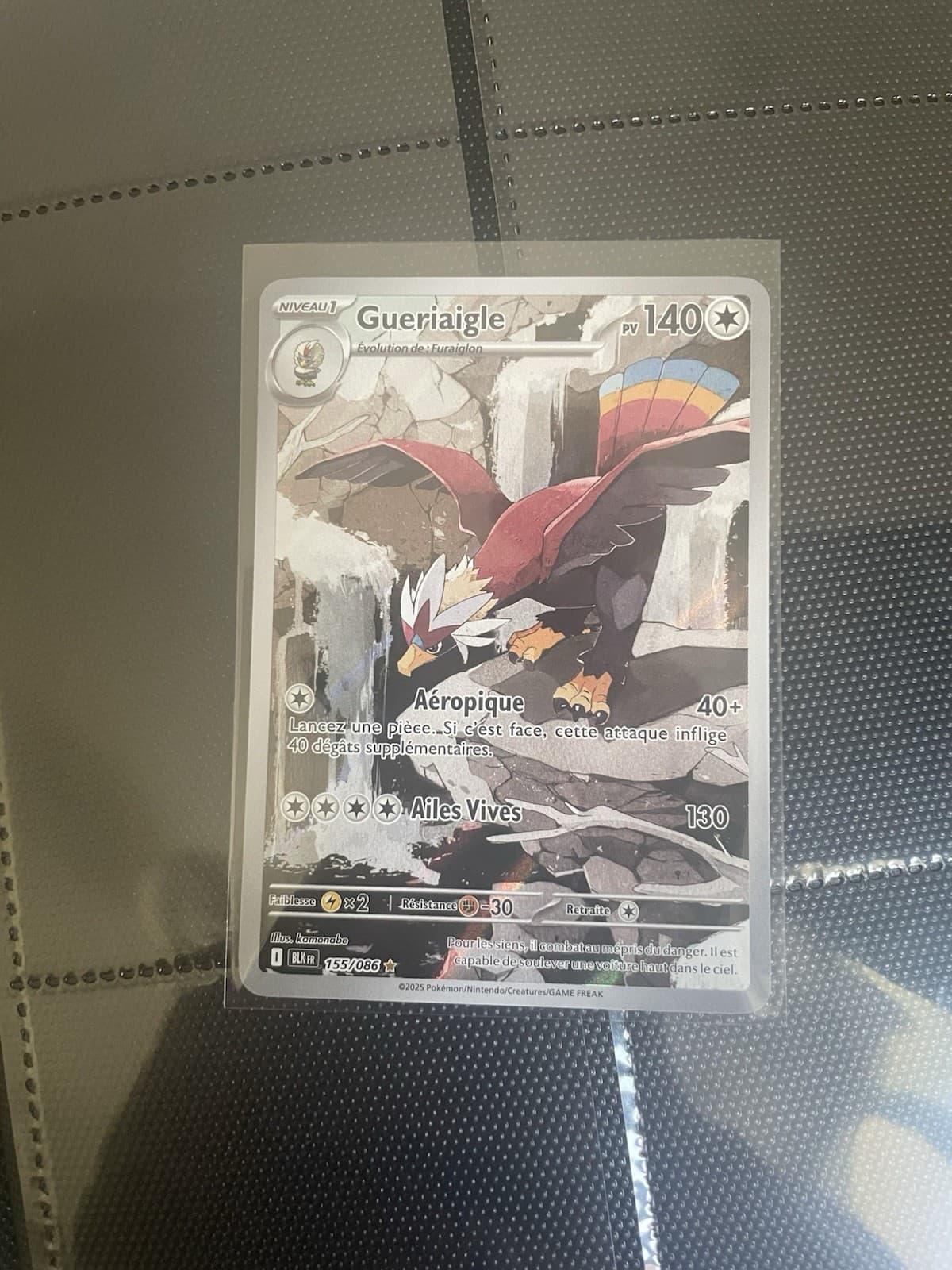 Carte Pokémon Gueriaigle AR 155/086 EV10.5 Foudre Noire carte Neuve 