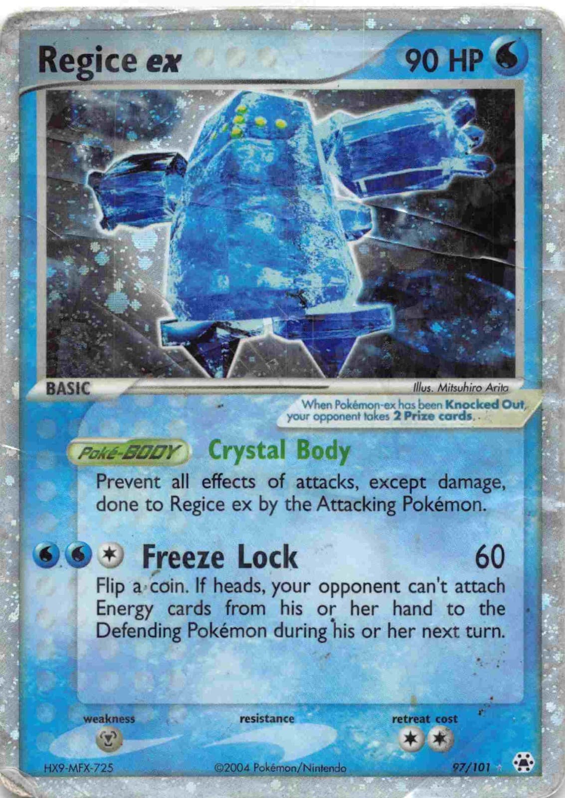 Pokemon TCG Hidden Legends Regice ex - Ultra Rare - 97/101 - Heavily Played