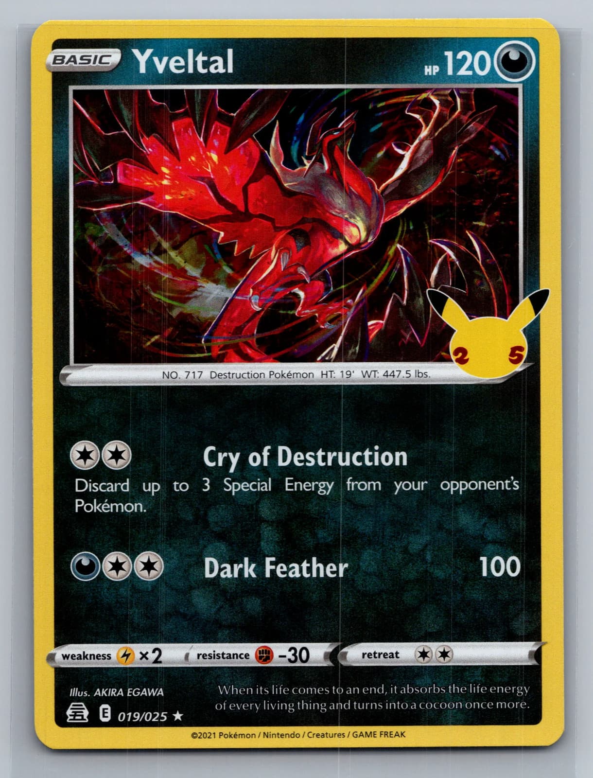 Yveltal #19/25 2021 Celebrations Pokemon TCG