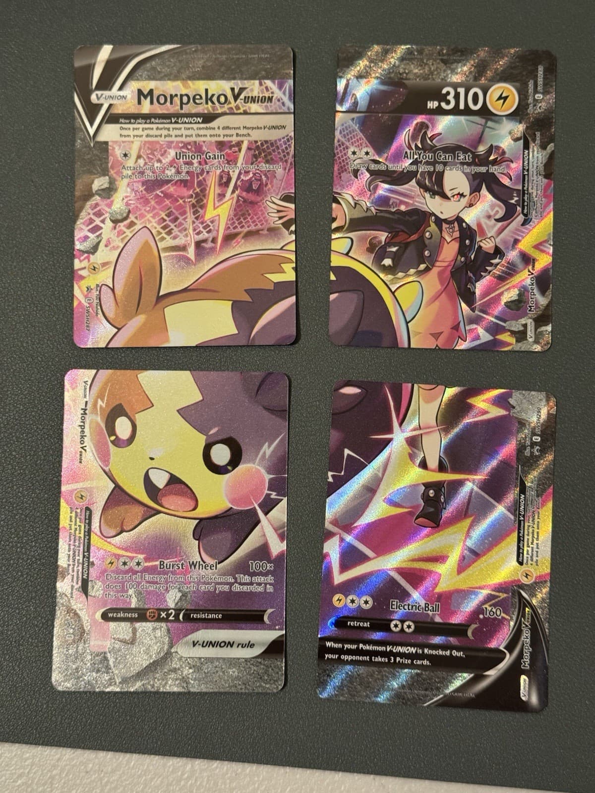 Pokémon TCG Morpeko V-Union SWSH287 / 288 / 289 / 290 Black Star Promo SET NM/M