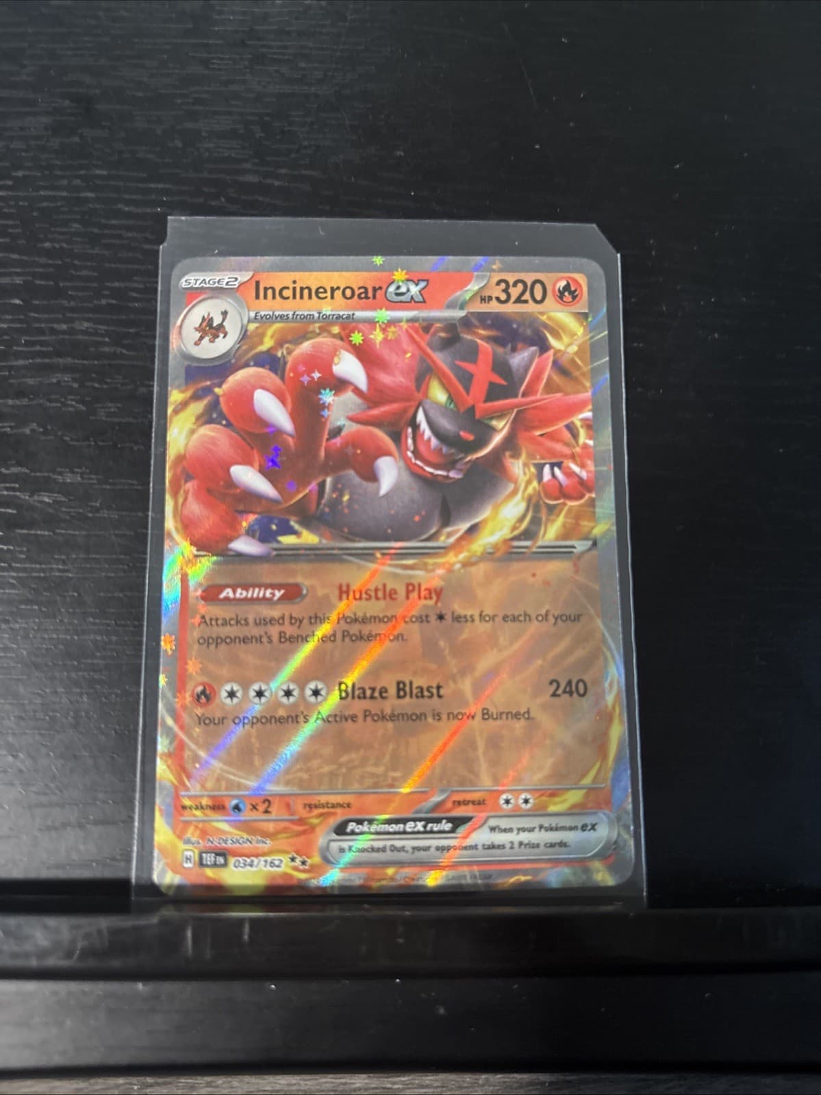 Pokemon TCG Temporal Forces Incineroar ex Double Rare Holo 034/162