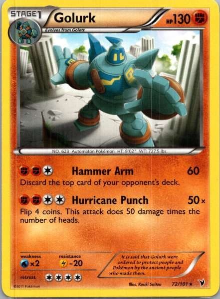 Golurk 72/101 Noble Victories Rare LP Pokemon TCG