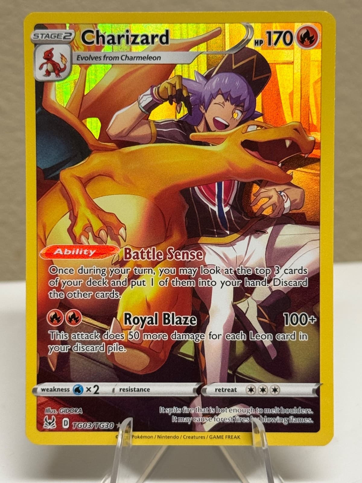 Charizard TG03/TG30 Swsh11: Lost Origin Trainer Gallery Holo Illustration Rare