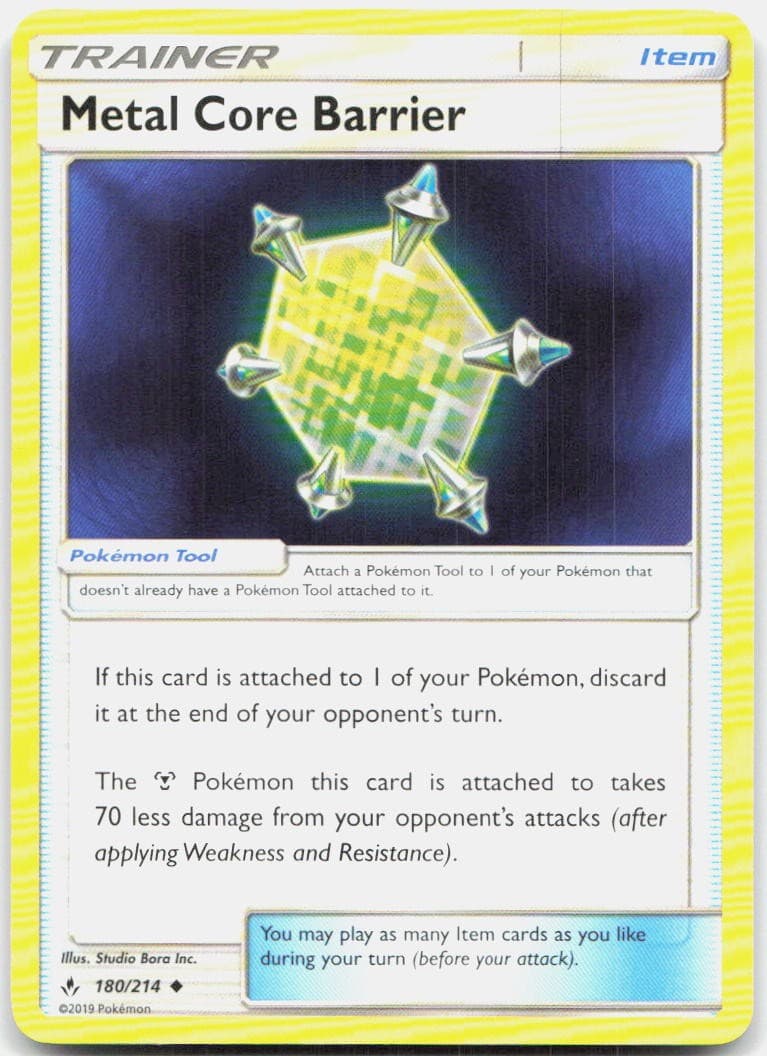 Metal Core Barrier 180/214 Uncommon Unbroken Bonds Pokemon Lightly Played