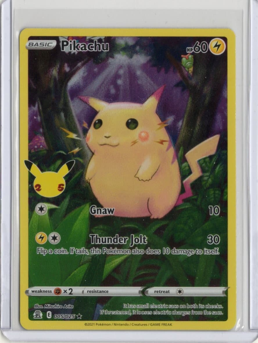 Pokémon TCG Pikachu 5/25 25th Celebrations Holo Card