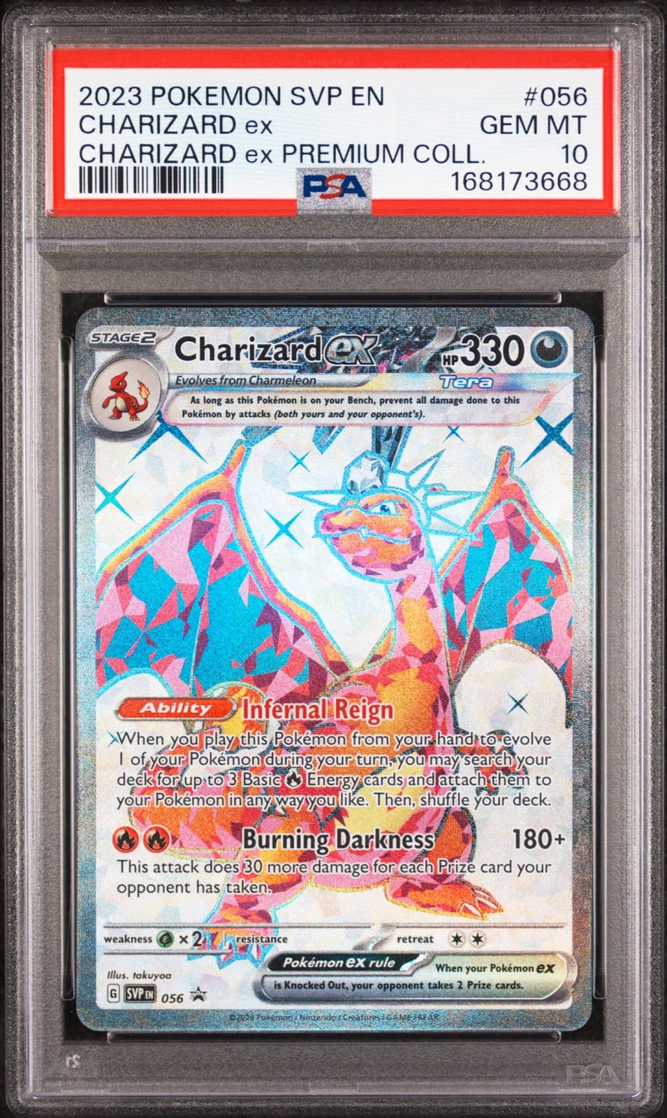 2023 POKEMON SVP EN-SV BLACK STAR PROMO #056 CHARIZARD EX PSA 10