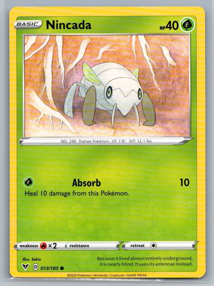Nincada 13/185 Vivid Voltage Common Pokémon TCG 2020