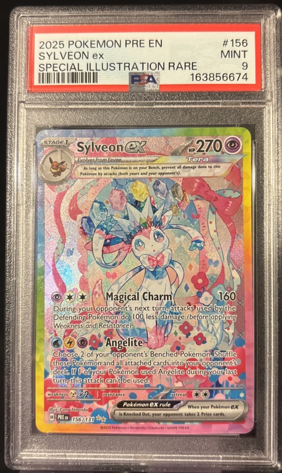 Sylveon EX 156/131 Special Illustration Rare Prismatic Evolutions Pokemon PSA 9