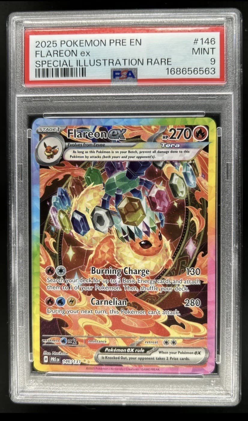 PSA 9 Pokemon TCG Flareon ex 146/131 Sv: Prismatic Evolutions SIR Holo English