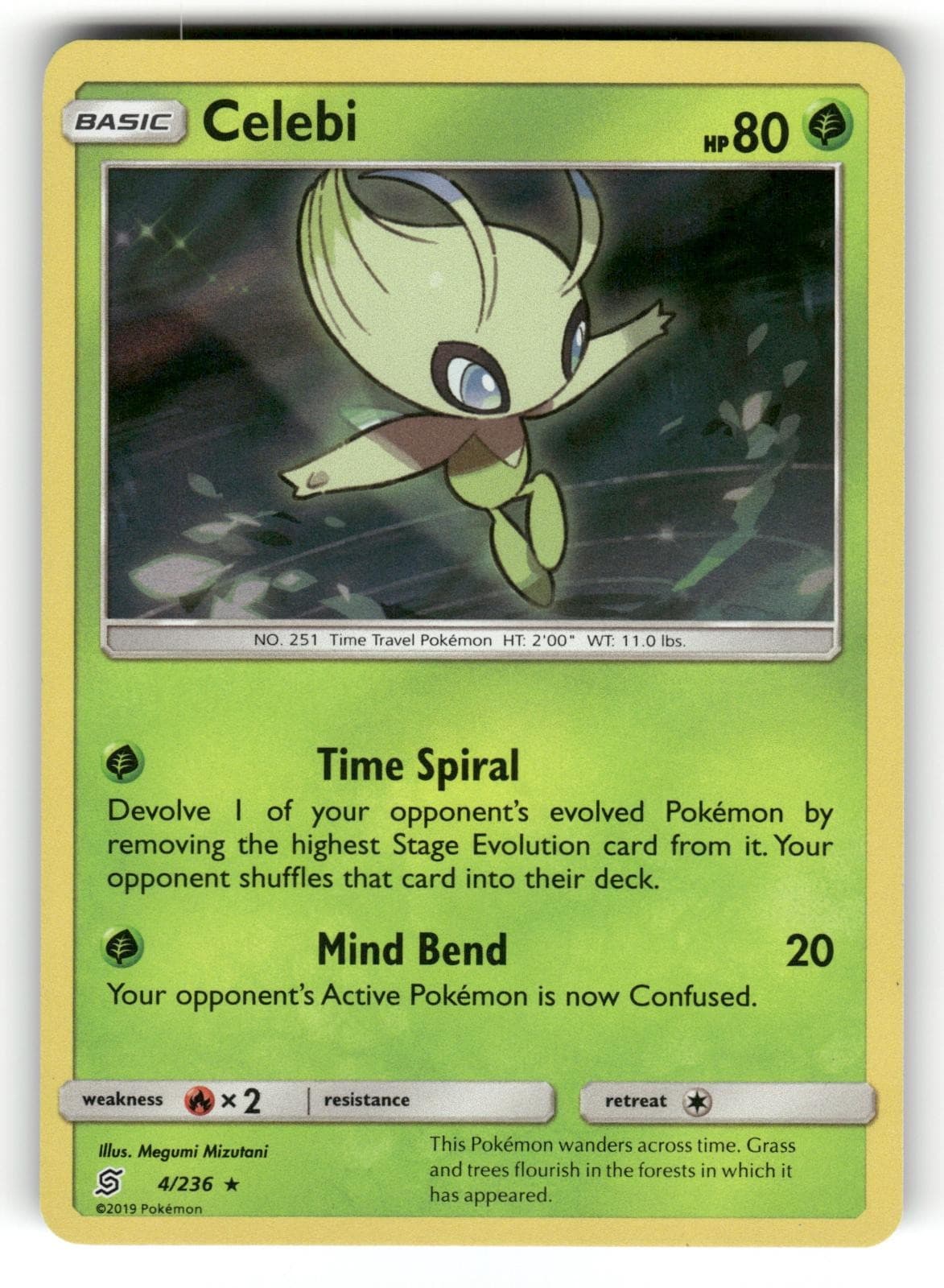 Celebi LP 4/236 Unified Minds Pokemon Holo Rare