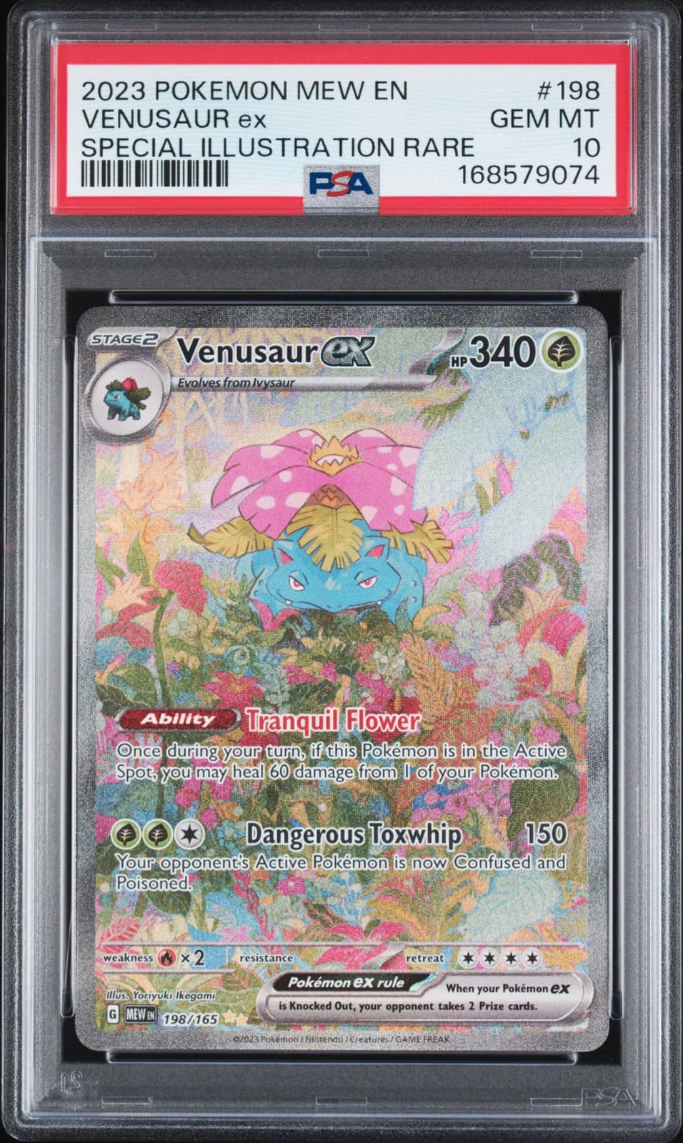 2023 POKEMON MEW EN-151 SPECIAL ILLUSTRATION RARE #198 VENUSAUR EX PSA 10