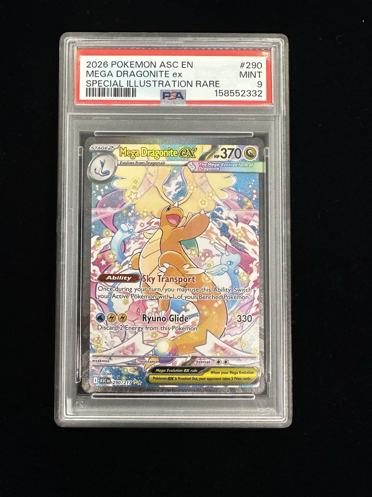2026 Pokemon Ascended Heroes Mega Dragonite ex SIR #290/217 PSA 9 MINT